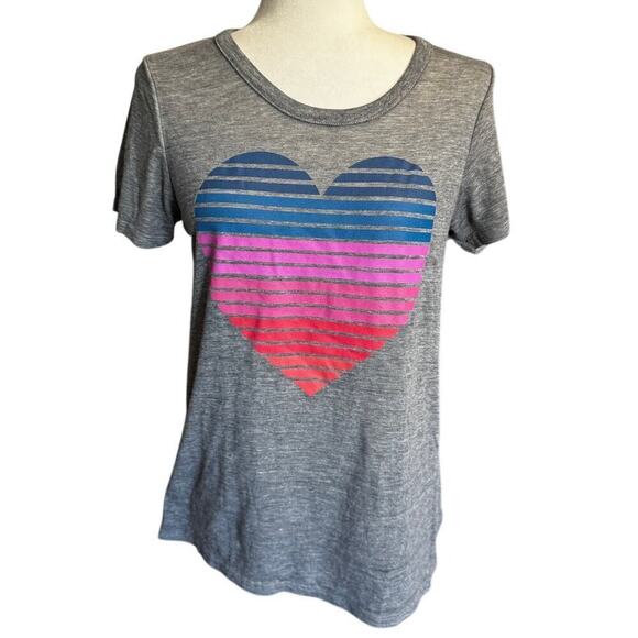 Chaser Tops - Chaser Heart Graphic Backless Open Back Tee Size M